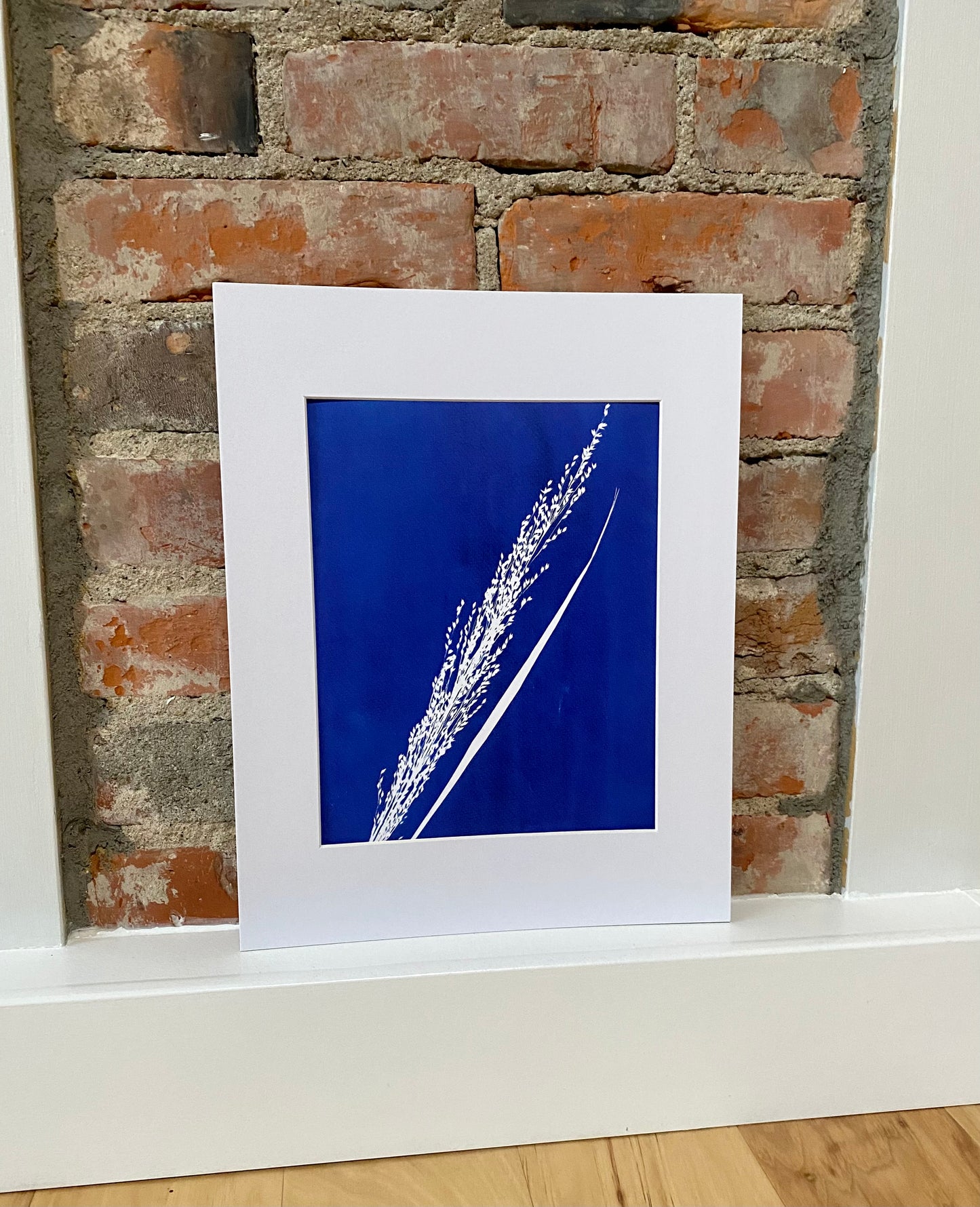 Cyanotype Print 8"x10" print with white mat of 11"x14"