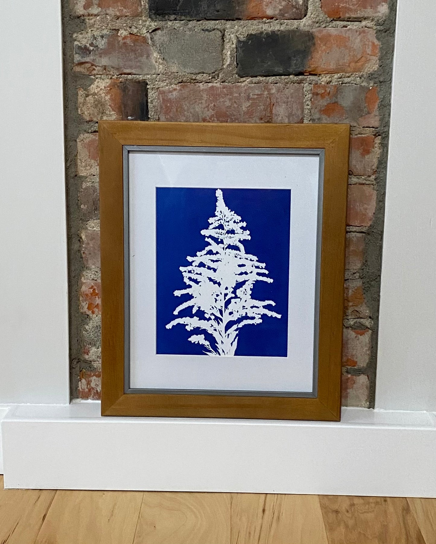 Cyanotype Print 8"x10" print with white mat of 11"x14"