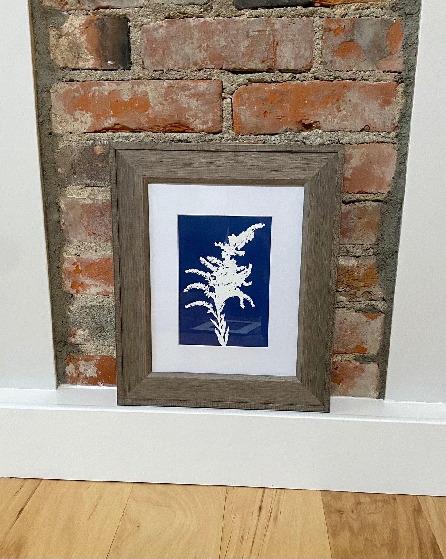 Cyanotype Print 5"x7" print with white mat of 8"x10"