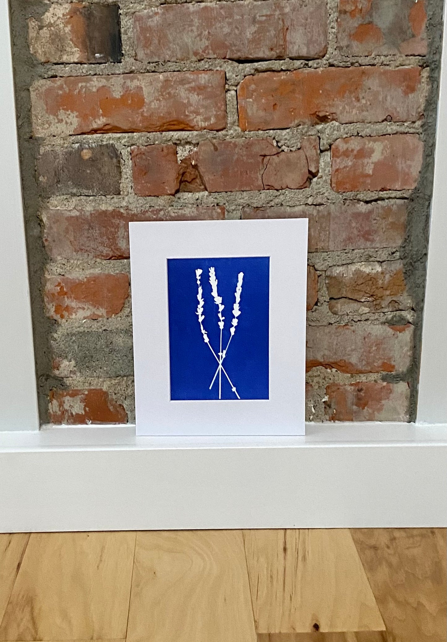 Cyanotype Print 5"x7" print with white mat of 8"x10"