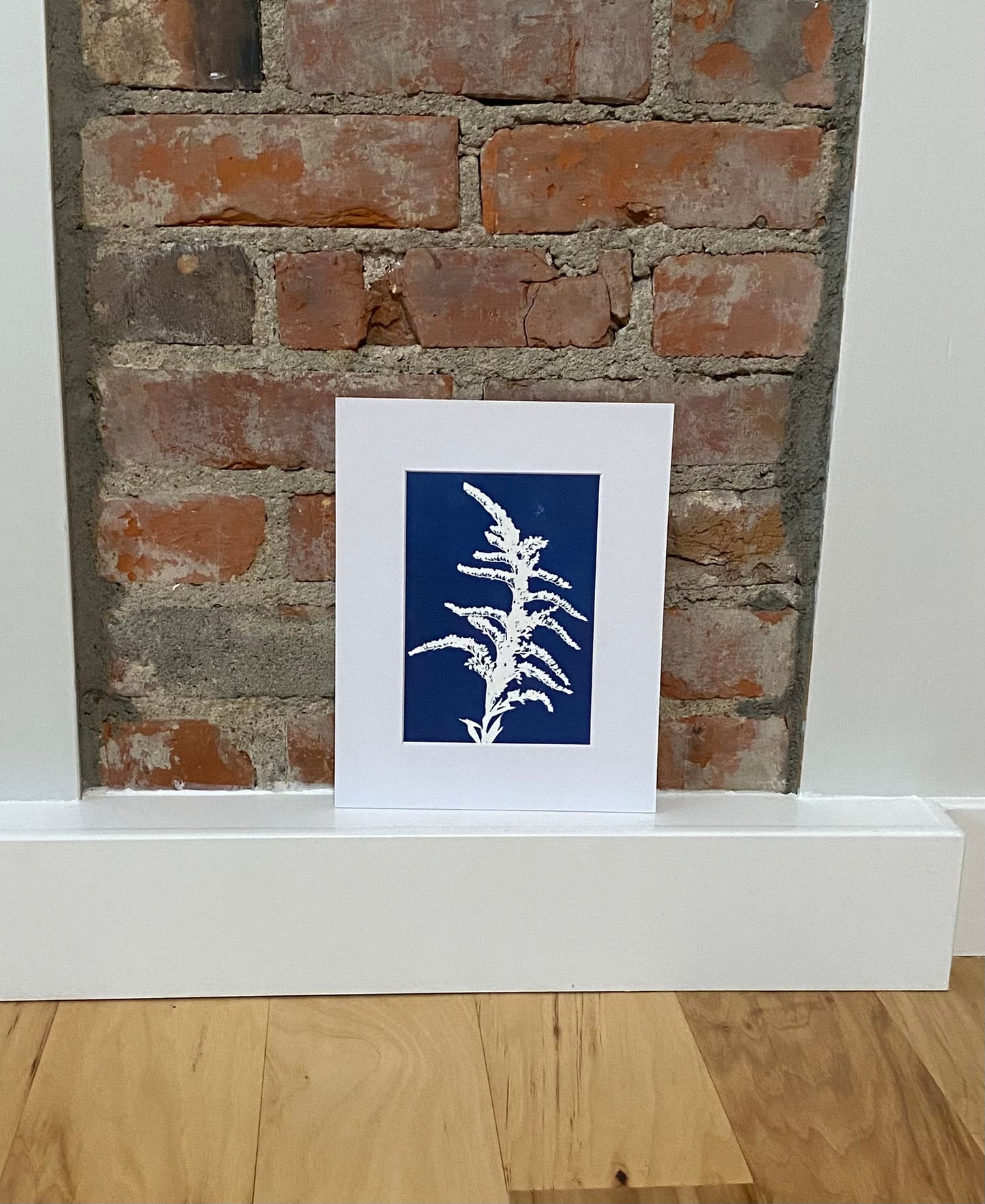 Cyanotype Print 5"x7" print with white mat of 8"x10"