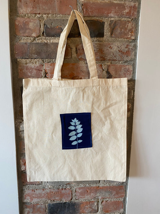 "Sumac" Cyanotype Medium Canvas Tote Bag