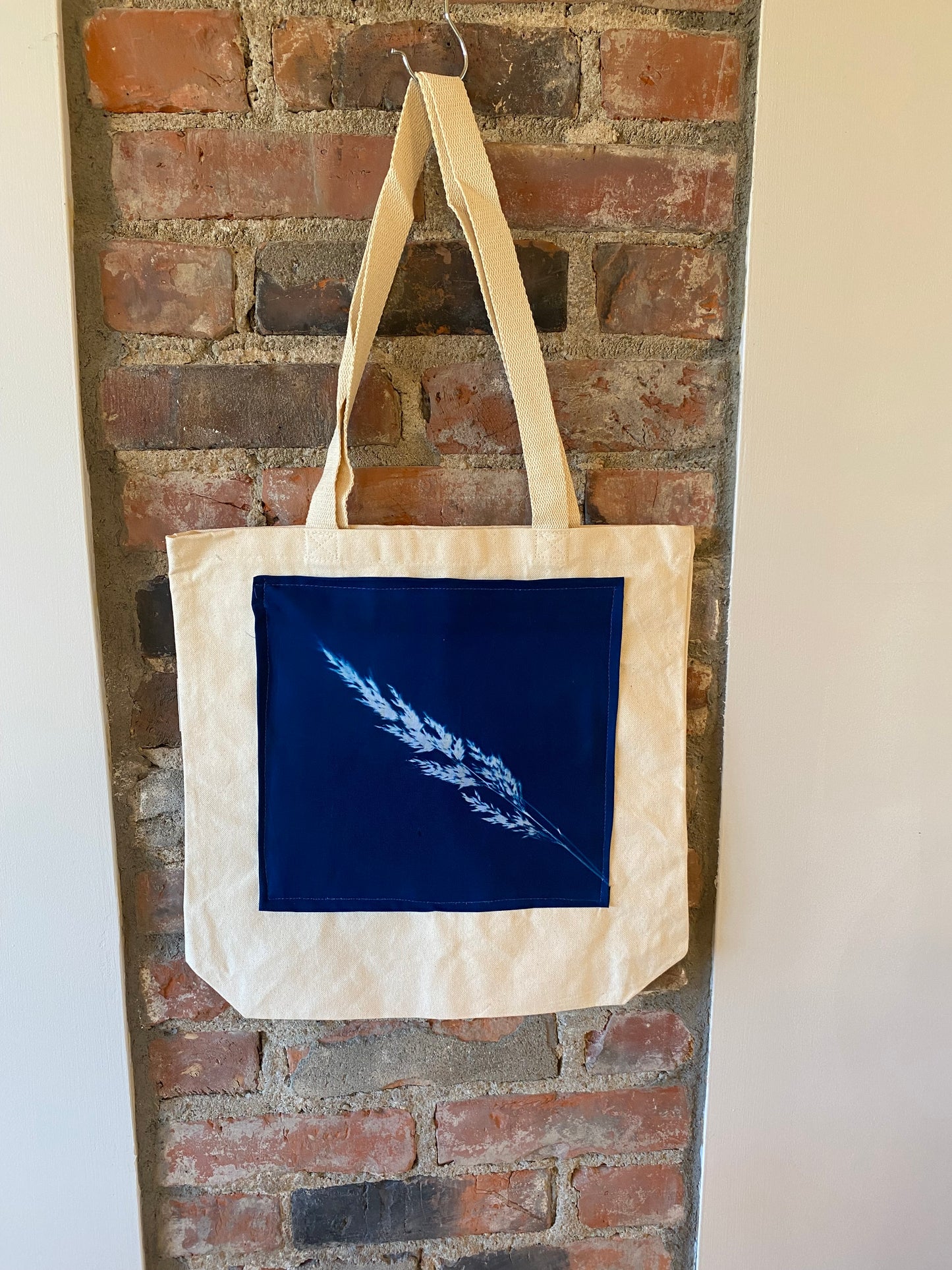 Cyanotype Print Medium Canvas Tote Bag