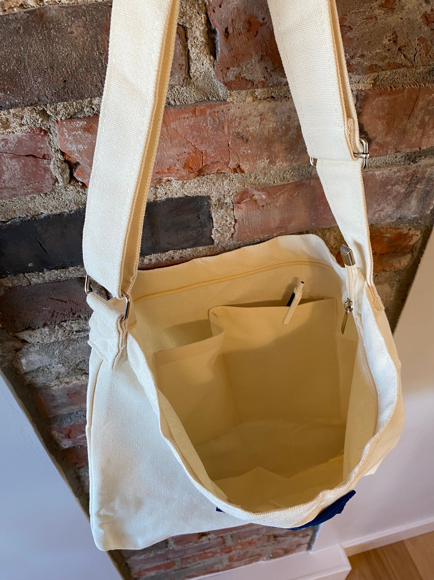 "Lavender" Cyanotype Zippered Canvas Tote Bag