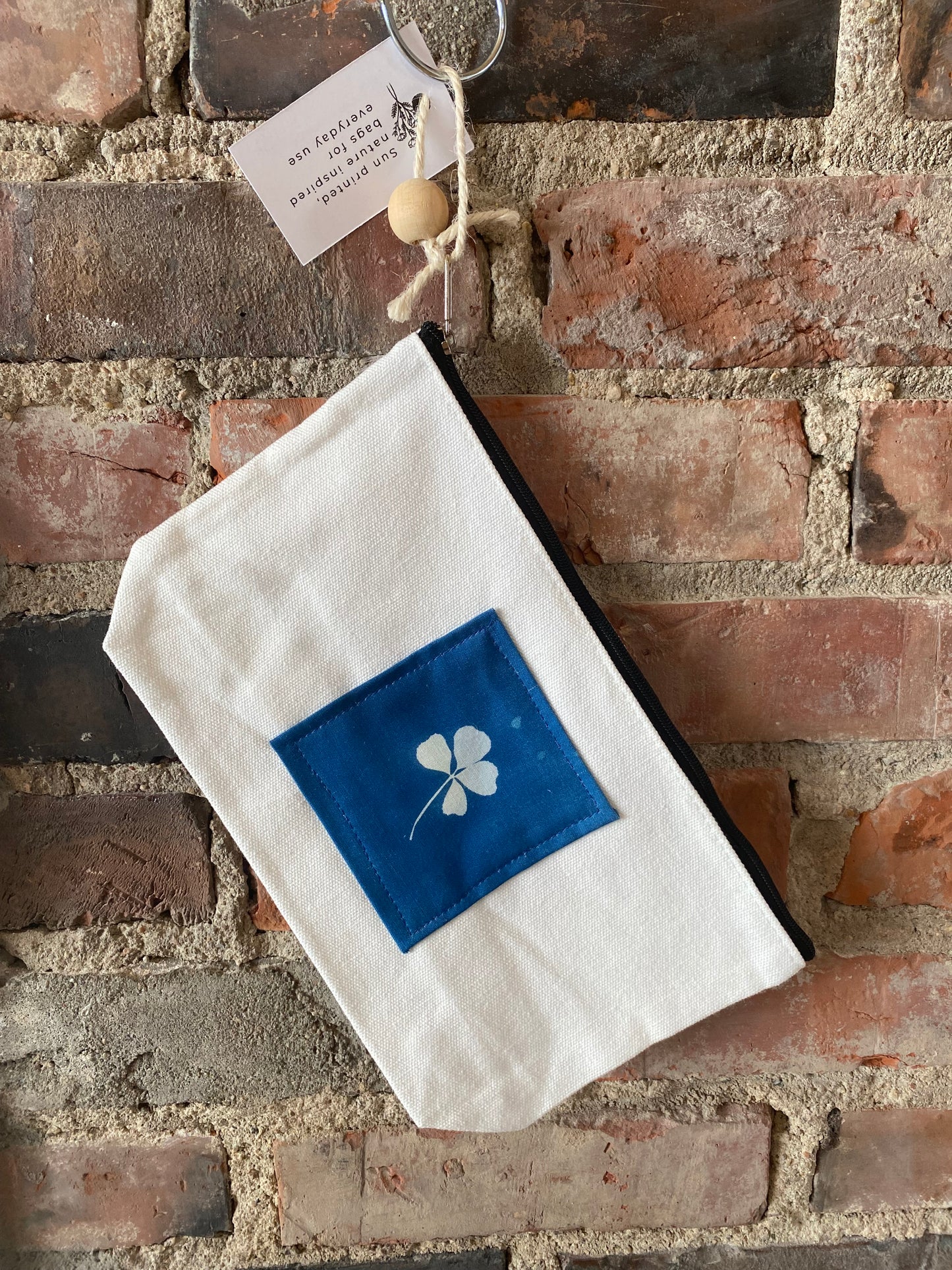 "4-leaf Clover" Cyanotype Cotton Pencil Case